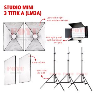 Paket Hemat LED Continuous Lighting Studio Mini 3 Titik A LM3A