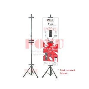 Stand Display Banner Poster Tripod dan 4 pcs Clamp Jepit Extend BS-200