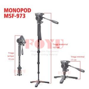 Monopod Video Camera With Large Fluid Head and Floor Stand Extend MSF-973